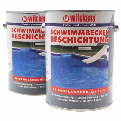 Wilckens Schwimmbeckenbeschichtung Poolfarbe blau 2,5 Liter (11,96 /1l)