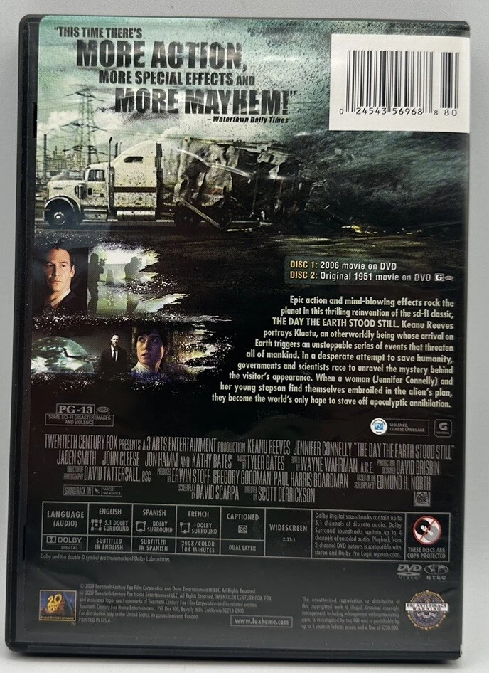 The Day The Earth Stood Still DVD Keanu Reeves Free Shipping 2009 - Image 2 of 3