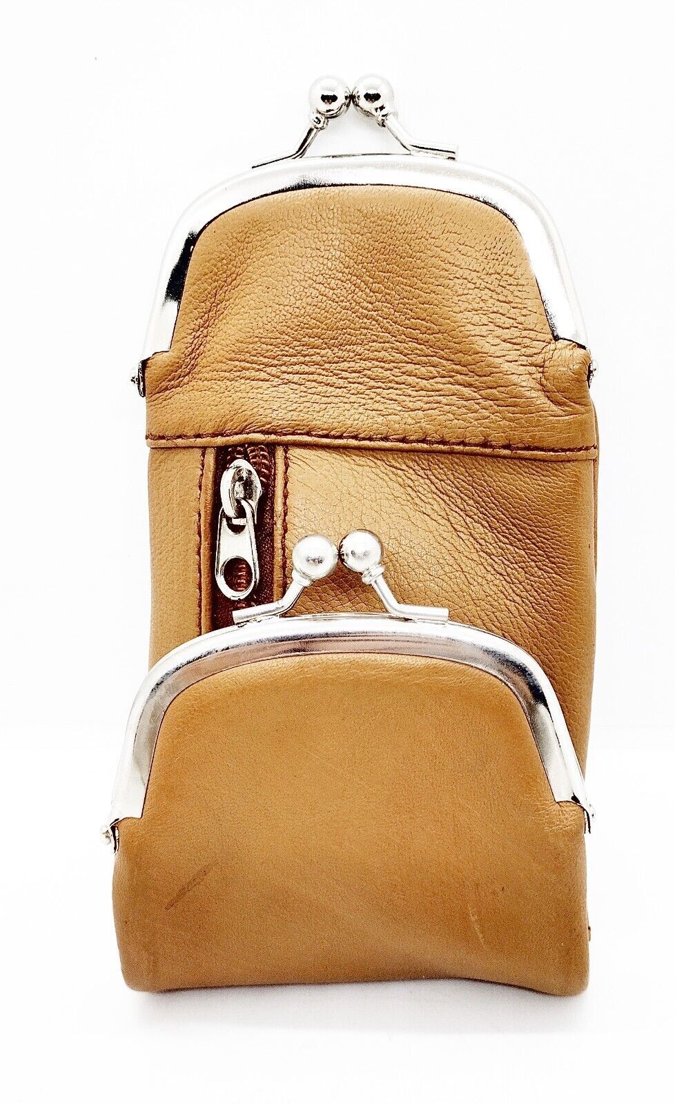 Marshals Tan Silver Frame 100s PU Leather Cigarette Pack/Coin Pouch Wallet
