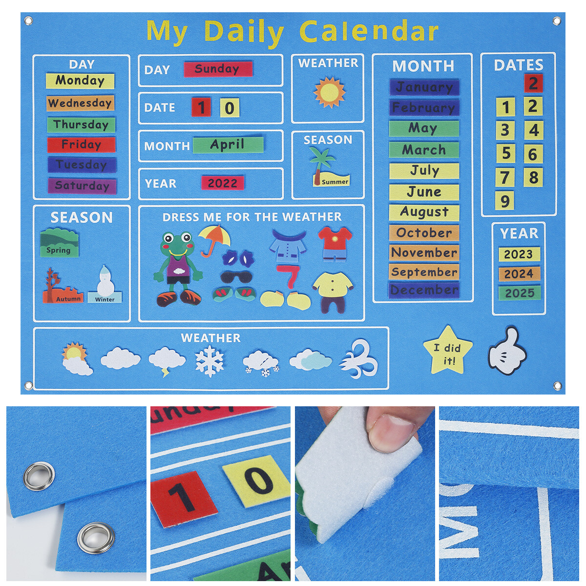 My First Daily Calendar Felt-Board for Toddlers Today Calendar Preschool TE  | eBay