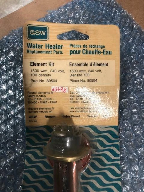 GSW 80504 WATER HEATER REPLACEMENT PARTS ELEMENT KIT | eBay