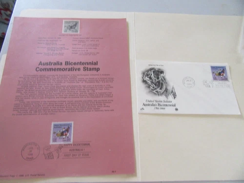 Australia Bicentennial (1788-1988 22c 1988 Stamp Fdc Sc#2370 + Souvenir Page Fdc