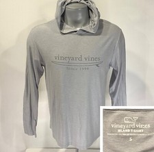 VINEYARD VINES S Small Island T-Shirt Tee Long Sleeve Hoodie Gray Graphic Men