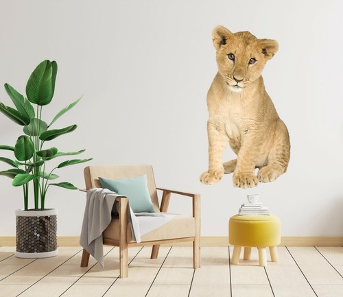 Sticker Mural 3D Baby Tiger O474, Papier Peint Poster Animaux, Décoration Murale