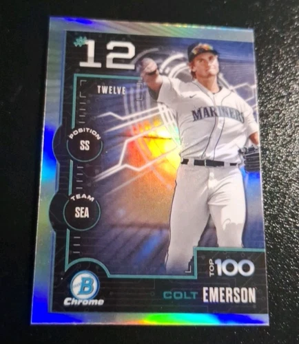 2025 BOWMAN CHROME SCOUTS TOP 100 SP #BTP-12 COLT EMERSON SEATTLE MARINERS L@@K!