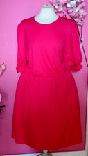 WOMEN PLUS SIZE FUSHIA HALF SLEEVE SUMMER DRESS ( SIZE UK20/22 )