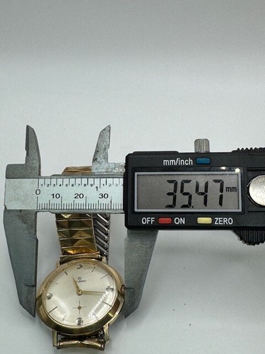 Vintage Men's Helbros Mechanical Gold Tone Diamond Dial USA Watch WORKS - Picture 8 of 17