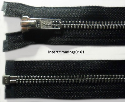 YKK REISSVERSCHLUSS SCHWARZ, 18''/46CM, ALUMINIUMZÄHNE, OFFENES ENDE, STRAPAZIERFÄHIG, NR.5, KOSTENLOSER VERSAND