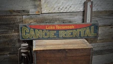 Custom Lake House Canoe Rental Sign - Rustic Hand Made Vintage Wooden