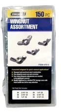 New 150 pc Wing Nut Hardware Shop Assortment 6 Different Sizes