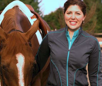 Veste D'échauffement équitation Irideon, Couleur Graphite Et Vert Lagon, Taille Moyenne, Neuve