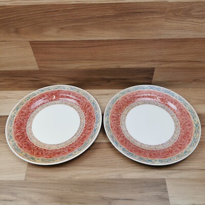 2 Speiseteller Churchill Ports of Call Jeff Banks Zarand Muster 26,5 cm