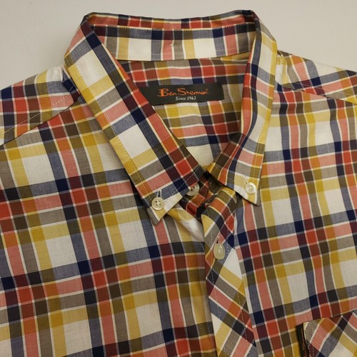 Ben Sherman Shirt Check LARGE Regular Fit Multicoloured Mens Long