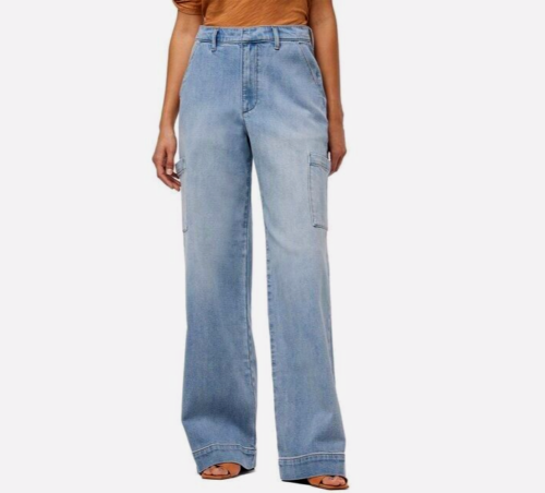 JOE'S NOLAN CARGO BLUE HIGH RISE WIDE LEG JEANS SIZE 28 $228