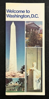 1975 Welcome To Washington DC Tourist Guide City Map Vintage Travel Brochure