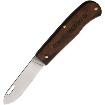 Old Hickory Outdoors Slip Joint Pocket Knife 2.7'' 1075HC Steel Blade Wood Handle