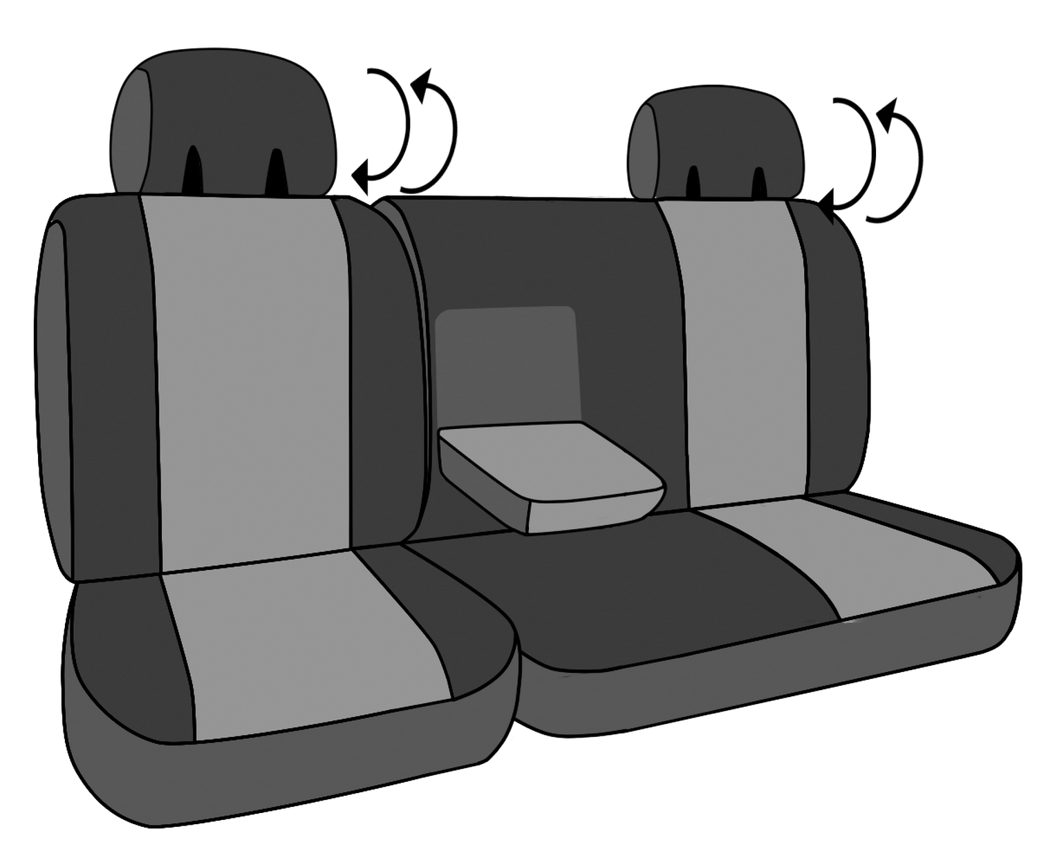 Leatherette 2nd Row Seat Cover 60/40 Split Bench CalTrend Cv55806lx