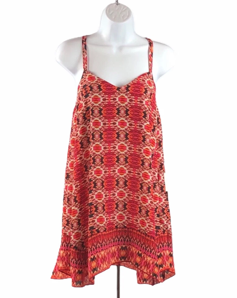 Vestido recto estampado Teeze Me para junior pañuelo dobladillo correa de espagueti talla XS Foto 2 de 4