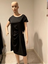AA Studio woman’s Faux Wrap Dress Black Sz16 Style 1746-90