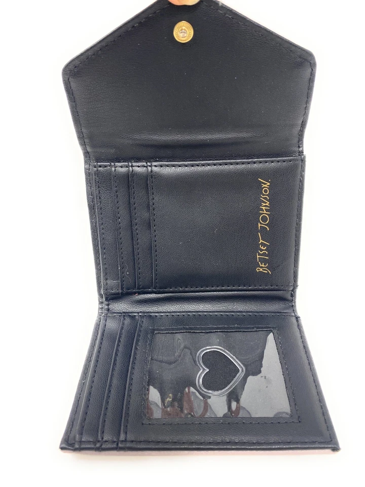 Betsey Johnson Gray Tri-Fold Envelope Wallet NEW Gold Accent - Image 4 of 4