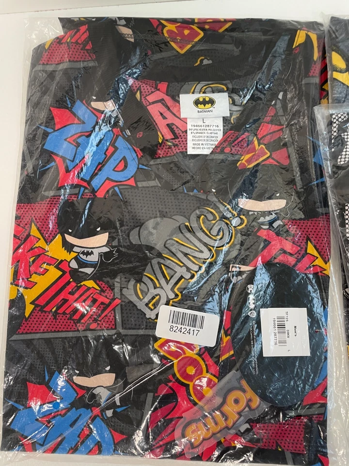 Lot of 4 Tooniforms Adult L Batman Mickey Mouse Print Scrub Top Black Disney - Image 3 of 4