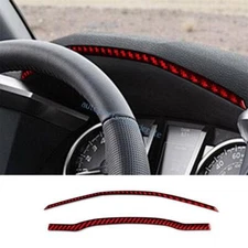 For Toyota Tacoma 2016-2023 Dash Speedometer Odometer Strip 2pc Red Carbon Fibre