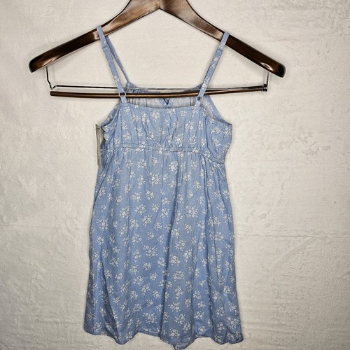 NWT Girls Floral Adjustable Spaghetti Strap Baby Blue Sundress Small 6/7 - Picture 4 of 12