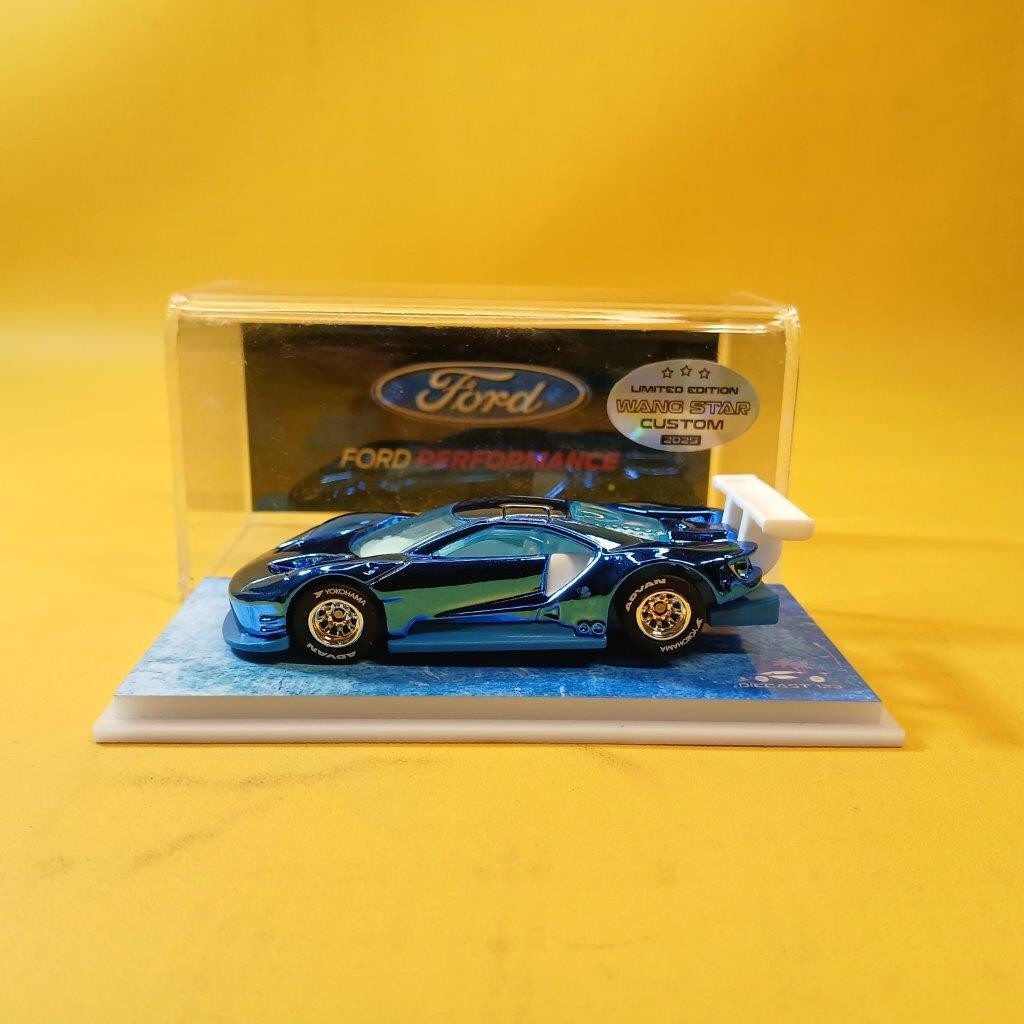 Hot Wheels 2016 FORD GT RACE Blue CHROME (WANGSTAR CUSTOM) Limited
