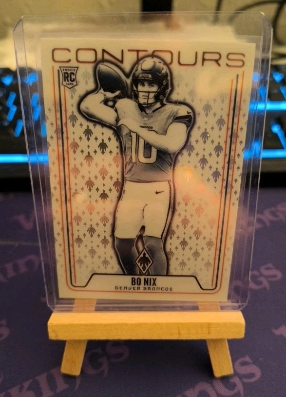2024 Panini Phoenix Bo Nix Contours Purple CON-BNX Denver Broncos