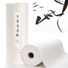 Eorbow Chinese Calligraphy Xuan Paper, 14In x 328Ft Thicken Roll Pack White