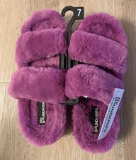 (NWT) No Boundaries Ladies Size 7 Purple Faux Fur Cushioned Slipper