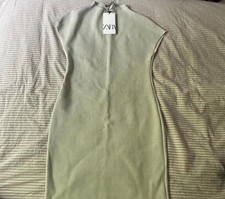 Zara Green Knit Sleeveless Dress L NWT