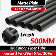 3K Carbon Fiber Tube, Matte Plain, Roll-Wrapp...