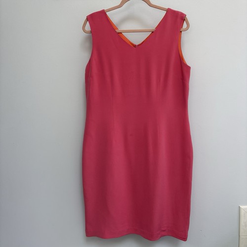 Women’s Dress 100% Silk Pure And Simple A Way Of Life Size 12 Pink Orange Career