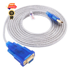 DTECH USB to Serial Adapter 10 ft RS232 DB9 Female Cable 10ft, Blue
