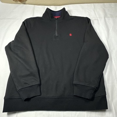 IZOD Advantage Performance Mens 1/4 Zip Fleece Lined Sweatshirt Black M #2923