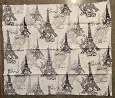 Novelty Paris Fabric FQ Cotton Quilt B W Eiffel Tower France Scenic Jo-Ann