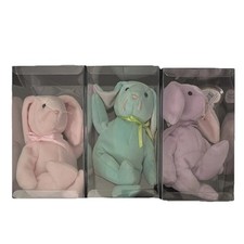Beanie Babies - Hippity Hoppity Floppity Set - Ty 1996 - MWMT - Includes Cases