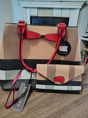 Handbag And Clutch 2 Pc Set NWT Deluxity Los Angeles Peta Approved Vegan #255
