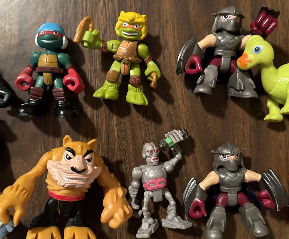Lote de 11 bonecos TMNT Teenage Mutant Ninja Turtle Half Shell Heroes vilão - Imagem 3 de 4
