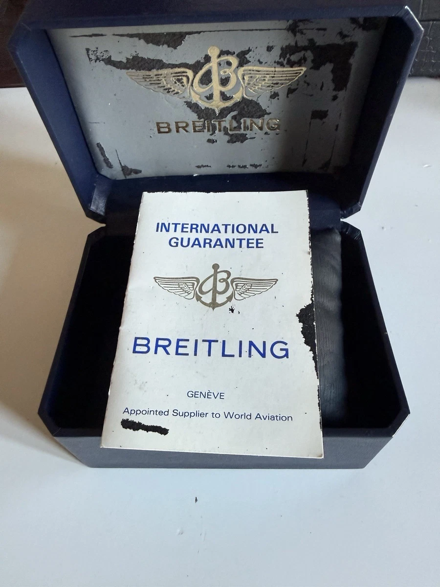 Breitling International Guarantee Warranty & Box-1989.SERIAL NUMBER BLANK!!