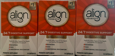 Lot of 3 Align Probiotic 24/7 Digestive Support Probiotic 14Capsules EXP 7/2027