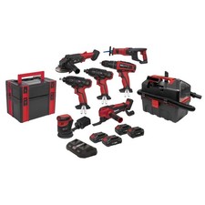 Sealey CP20VCOMBO4 8 x 20V Cordless Power Tool Kit 4 Batteries CP20V Series 20V