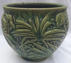 RARE 1920'S WELLER POTTERY MARVO JARDINIERE VASE RELIEF LEAF FAUNA DESIGN 6 1/2"