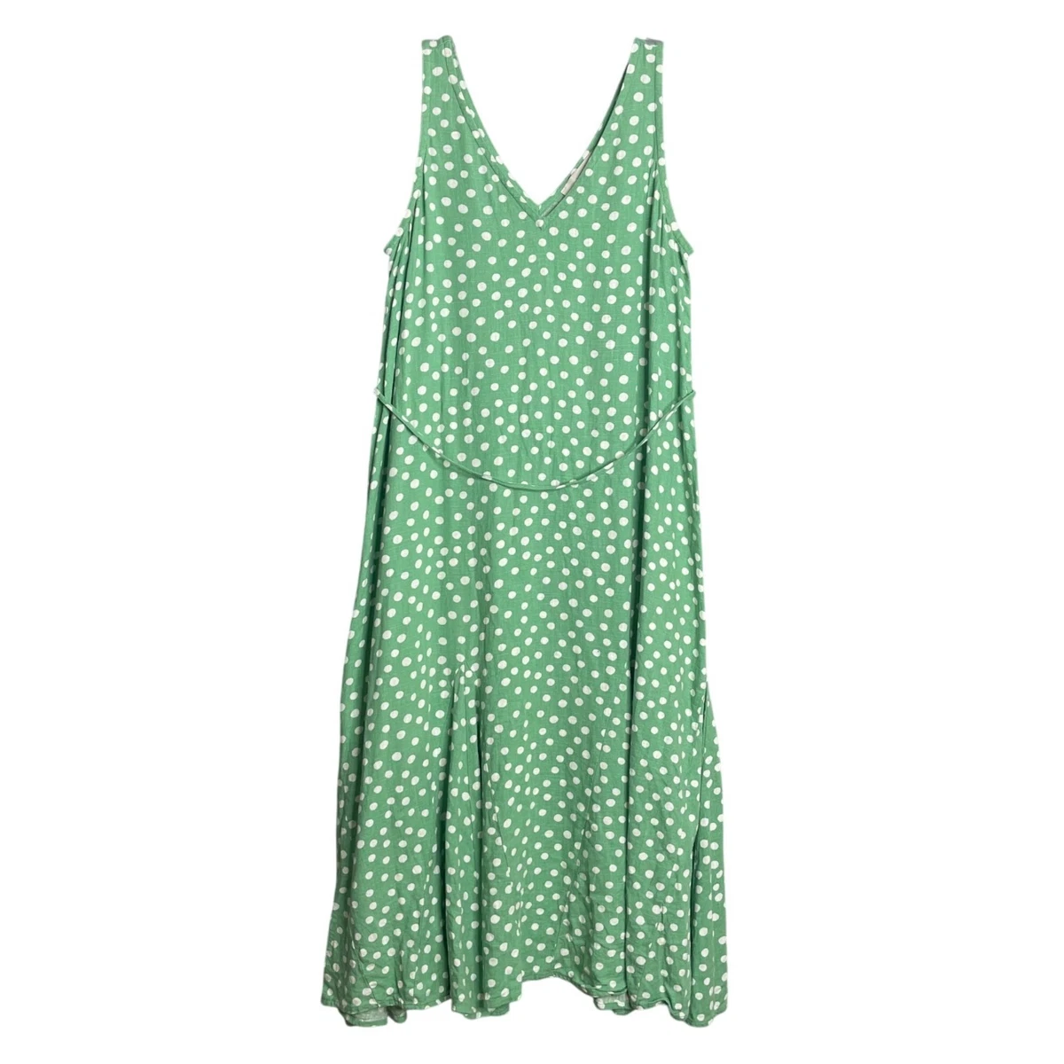 Linen Polka Dot Regular Size Sleeveless Dresses for Women for sale | eBay