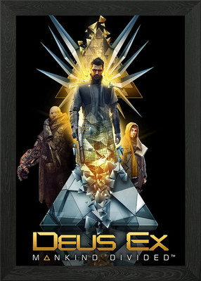 Deus Ex: Mankind Divided Cover Kunst Gerahmtes Wandbild Poster Leinwanddruck Bild