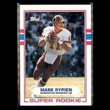 Mark Rypien Rookie #253 1989 Topps Washington Redskins Football Card NFL. rookie card picture