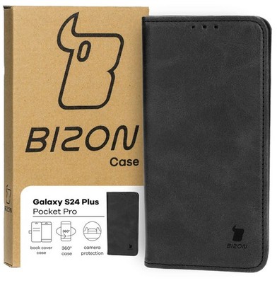 Handyhülle mit Klappe für Galaxy S24 Plus Bizon Case Flip Cover Etui Schwarz