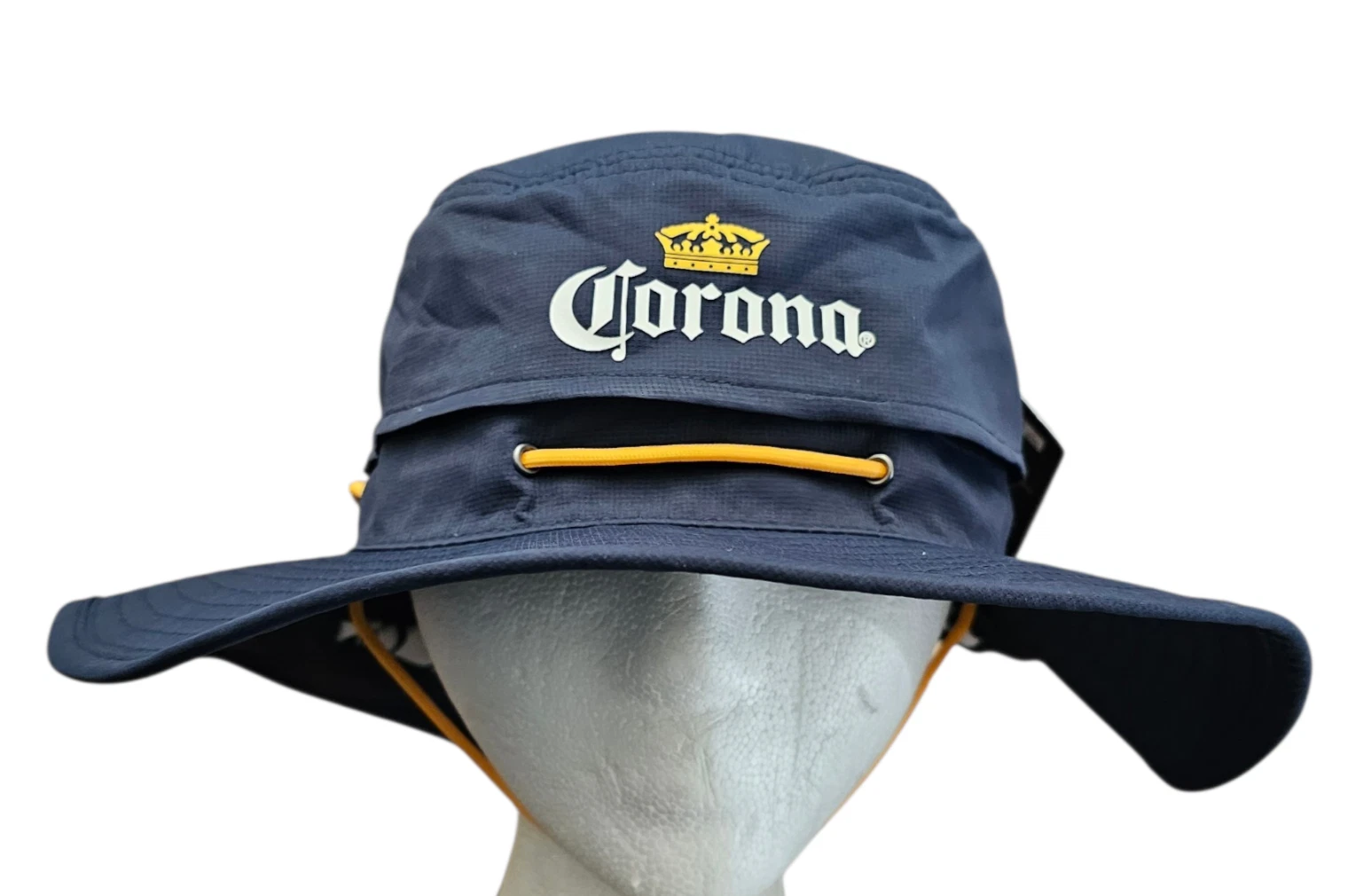 Corona Extra Bucket Boonie Hat with Tuck-a-way Neck Drape Navy Blue OSFM