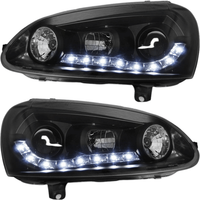 Scheinwerfer Mit Led Im Set FüR Vw Golf 5 V 10.2003-2009 Schwarz
